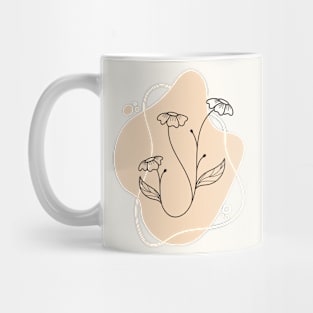 Minimal Peach Floral Art Mug